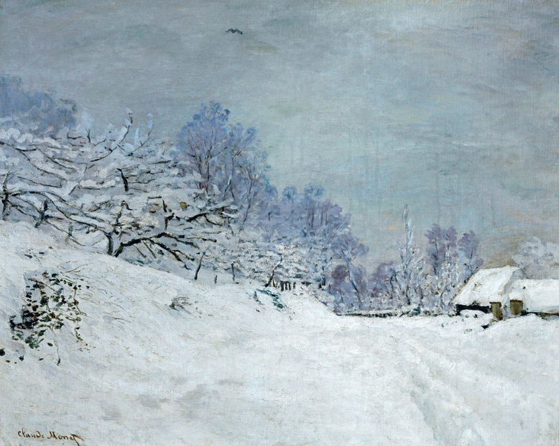 Umgebung von Honfleur bei Schnee a Claude Monet