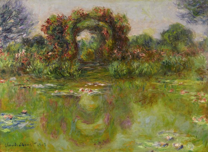 Bassin aux Nymphéas, les Rosiers a Claude Monet