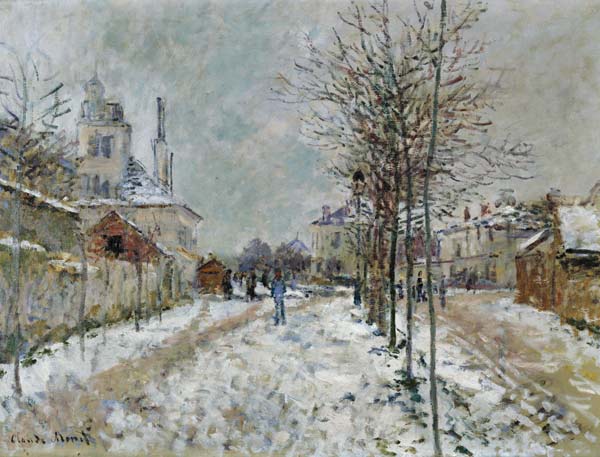 The boulevard de Pontoise in Argenteuil at snow a Claude Monet