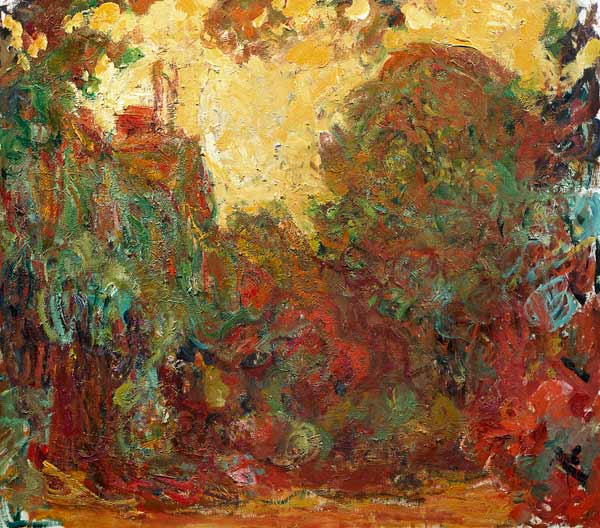 Le rose del giardino viste da casa - Claude Monet come stampa d\'arte o  dipinto.