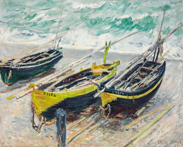 Three Fishing Boats a Claude Monet