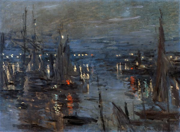 Evening atmosphere in the port of Le Havre a Claude Monet