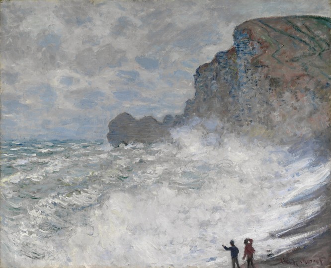 Rough weather at Étretat a Claude Monet