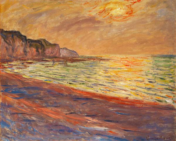 Strand in Pourville, Sonnenuntergang a Claude Monet