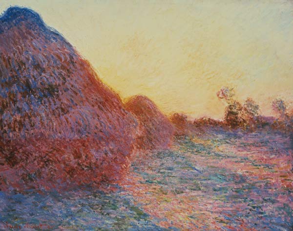 Straw barn in the sunlight. a Claude Monet