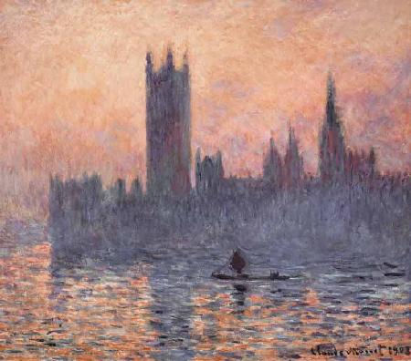Il parlamento di Londra al tramonto