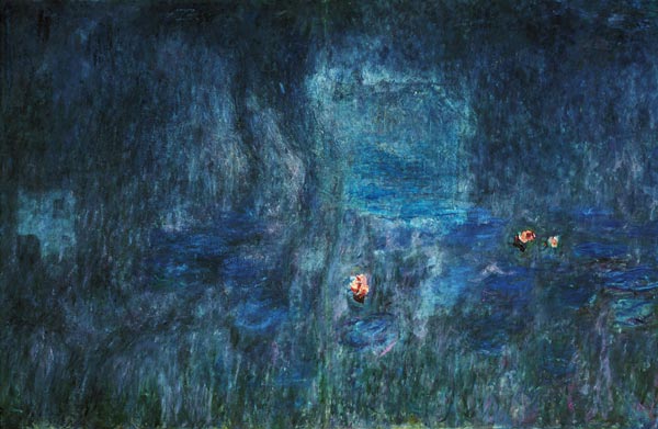 Waterlilies: Reflections of Trees, detail from the left hand side a Claude Monet