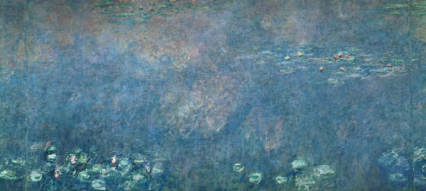 Waterlilies: Two Weeping Willows, centre left section a Claude Monet