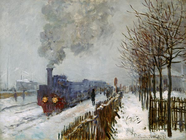 Train in the Snow, the Engine a Claude Monet