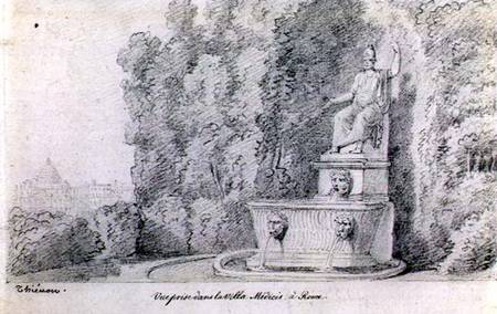 View of a Fountain in the Garden of the Villa Medici, Rome a Claude Thienon