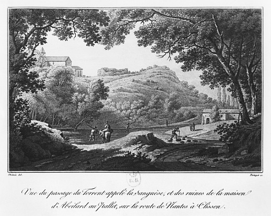 View of the torrent known as La Sanguese and the ruins of the house of Abelard at the Pallet, on the a Claude Thienon