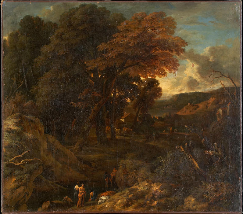 Southern Landscape with Bathers a Cornelis Huysmans