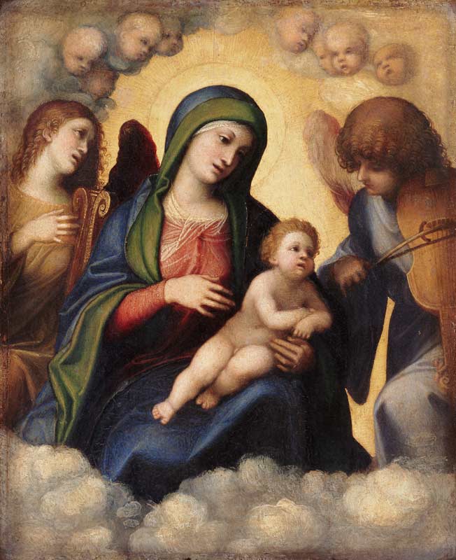 Madonna and Child and child in Glory, c.1520 a Antonio Allegri (detto Correggio)