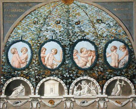 Design for a Ceiling Fresco, published c.1780 (gouache, ink & w/c on an etched base) a Antonio Allegri (detto Correggio)