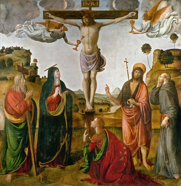 Crucifixion Christi with Maria and the hll.Johannes Maria Magdalena, Andreas and Franziskus a Cosimo Rossetti