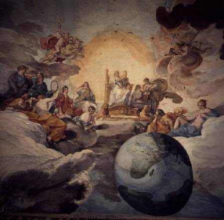 Allegory of the Arts (ceiling painting) a Pietro da Cortona,