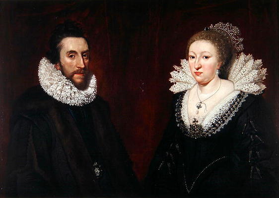 Double Portrait of Thomas Howard, 14th 'Collector' Earl of Arundel, and his wife Aletheia Talbot, 16 a Daniel Mytens