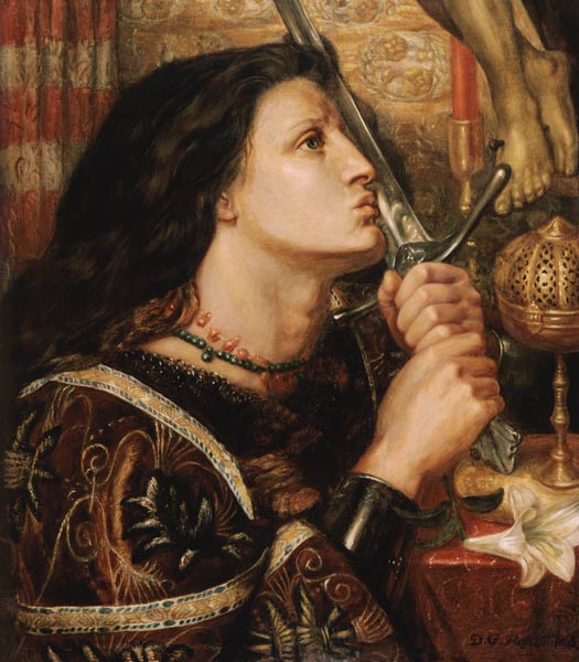 Joan of Arc Kisses the Sword of Liberation a Dante Gabriel Rossetti