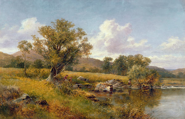 A River Landscape a David Bates