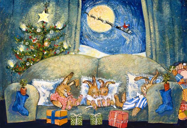 Christmas, sleeping rabbits, 1995  a David  Cooke