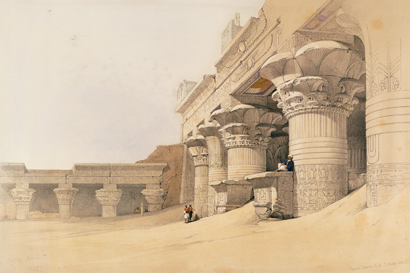 Temple of Horus, Edfu, from ''Egypt and Nubia''; engraved by Louis Haghe (1806-85) published in Lond a David Roberts
