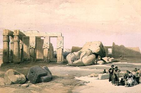 Fragments of the Great Colossus, at the Memnonium, Thebes a David Roberts