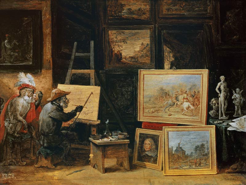 The Monkey Painter a David Teniers