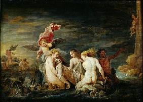 Hero and Leander: Leander Found by the Nereids, copy of a painting by Domenico Feti