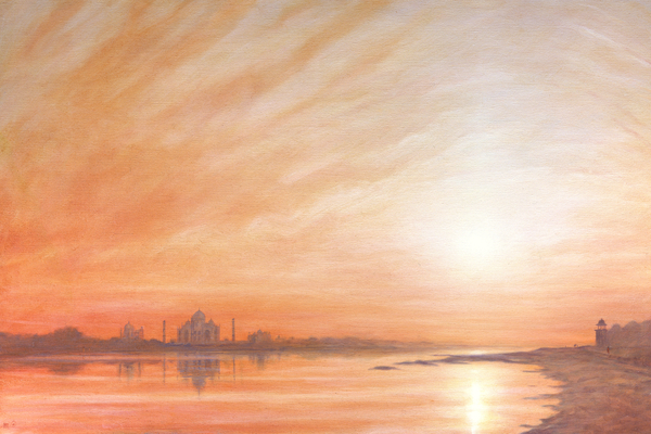 Taj Mahal at Sunset a Derek Hare