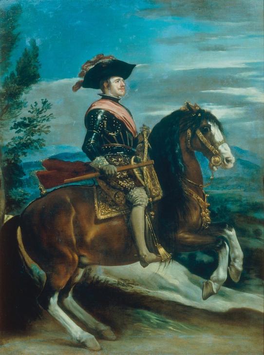 Philip IV on horseback a Diego Rodriguez de Silva y Velázquez