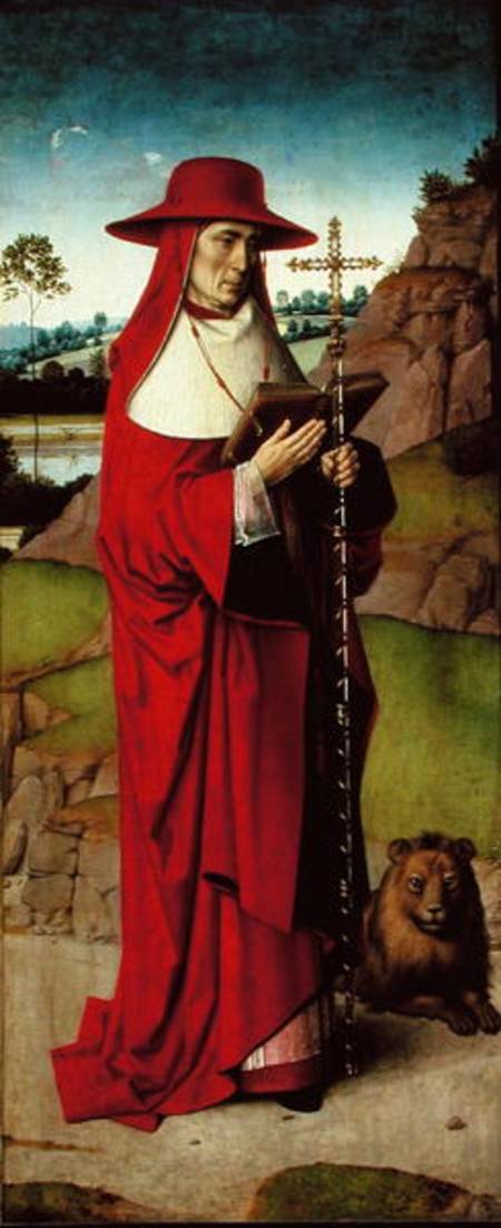 St. Jerome, right hand panel from the Triptych of St. Erasmus a Dieric Bouts d. Ä.