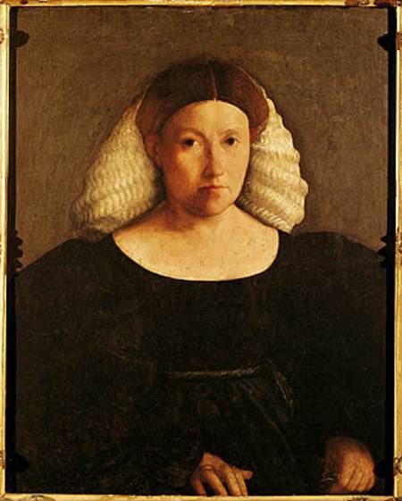 Portrait of a Woman with a White Hairnet a Dosso Dossi