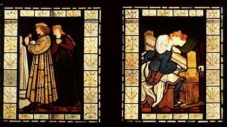 Honeymoon of King Rene of Anjou, by Burne-Jones and Dante G. Rossetti a E. Rossetti