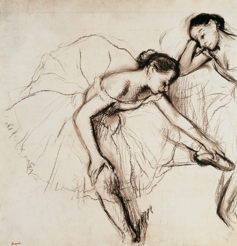 Due ballerine si riposano - quadro di Edgar Degas