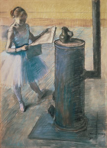 Zeitunglesende dancer a Edgar Degas