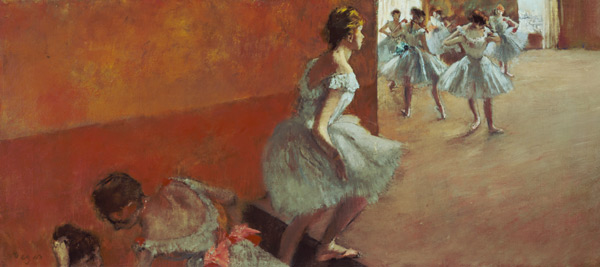 Dancers on stairs a Edgar Degas