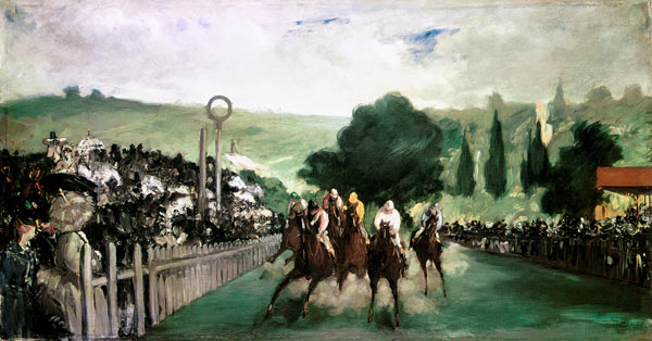 Racing at Longchamps a Edouard Manet