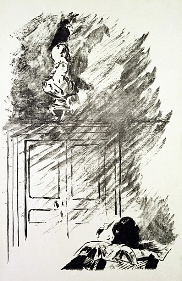 Illustration for ''The Raven'', Edgar Allen Poe a Edouard Manet