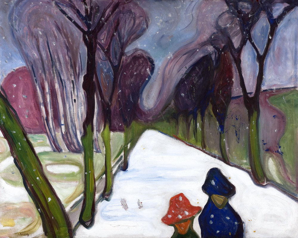 Viale nella tempesta di neve a Edvard Munch