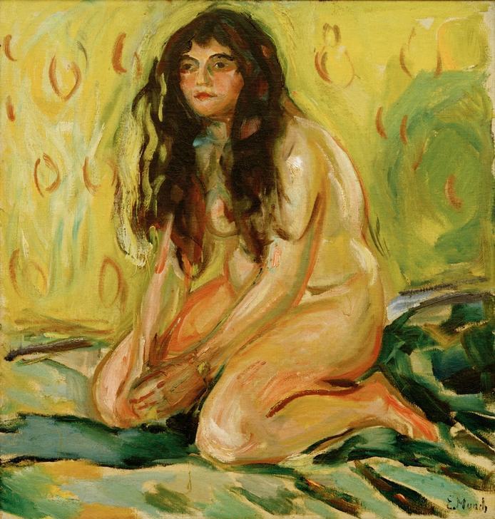 Nude kneeling a Edvard Munch