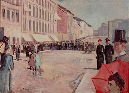 Military Band on Karl-Johann Street a Edvard Munch