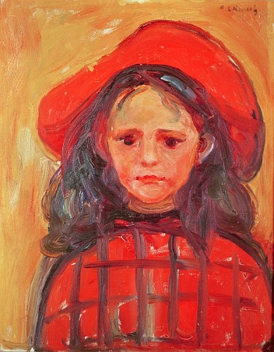 Young Girl in a Red Hat  a Edvard Munch