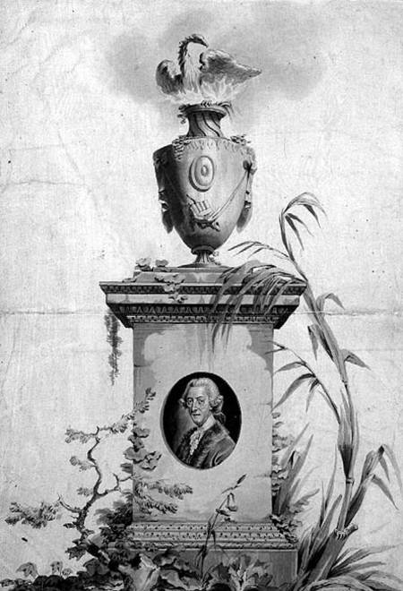Design for the title page of the collected works of Dr Thomas Arne (1710-78) (ink and wash) a Edward Francis Burney