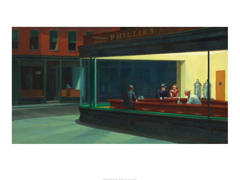 Falchi della notte a Edward Hopper