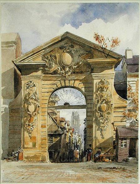 Porte Guillaume Leon, Rouen  on a Edward William Cooke