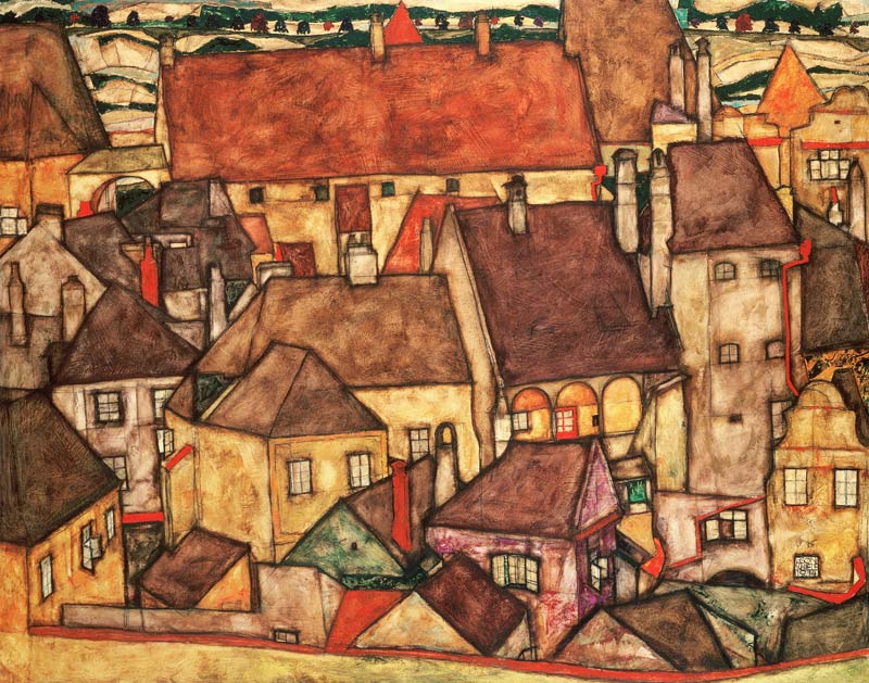 Yellow town a Egon Schiele