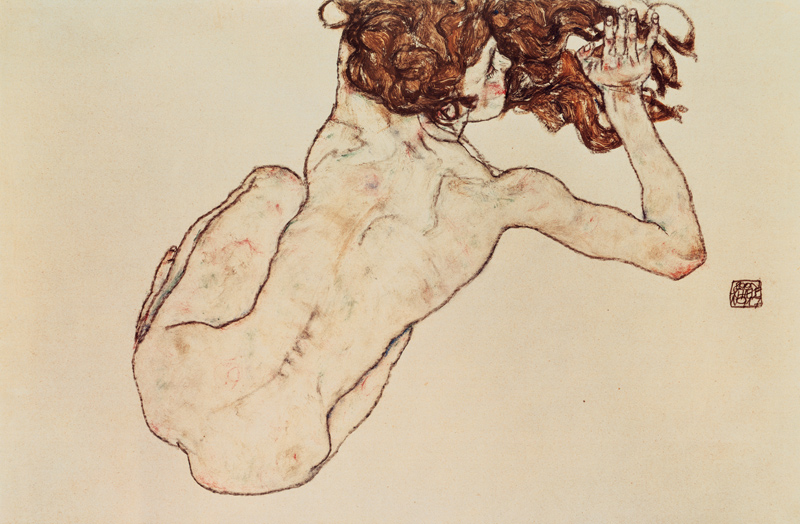 nudo di schiena a Egon Schiele