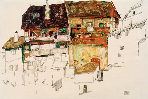 Old Houses in Krumau a Egon Schiele