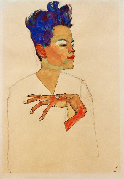 Autoritratto con mani sul petto a Egon Schiele