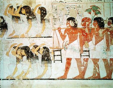 Group of mourners in the funeral procession of Ramose, from the Tomb Chapel of Ramose, New Kingdom a Egizi